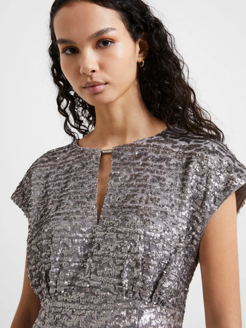 FRENCH CONNECTION Party Dresses<Adalynn Sequin Midi Dress GunMetal