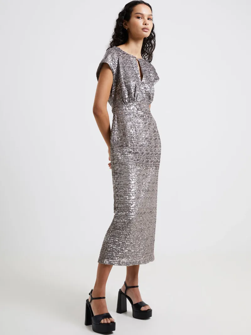 FRENCH CONNECTION Party Dresses<Adalynn Sequin Midi Dress GunMetal
