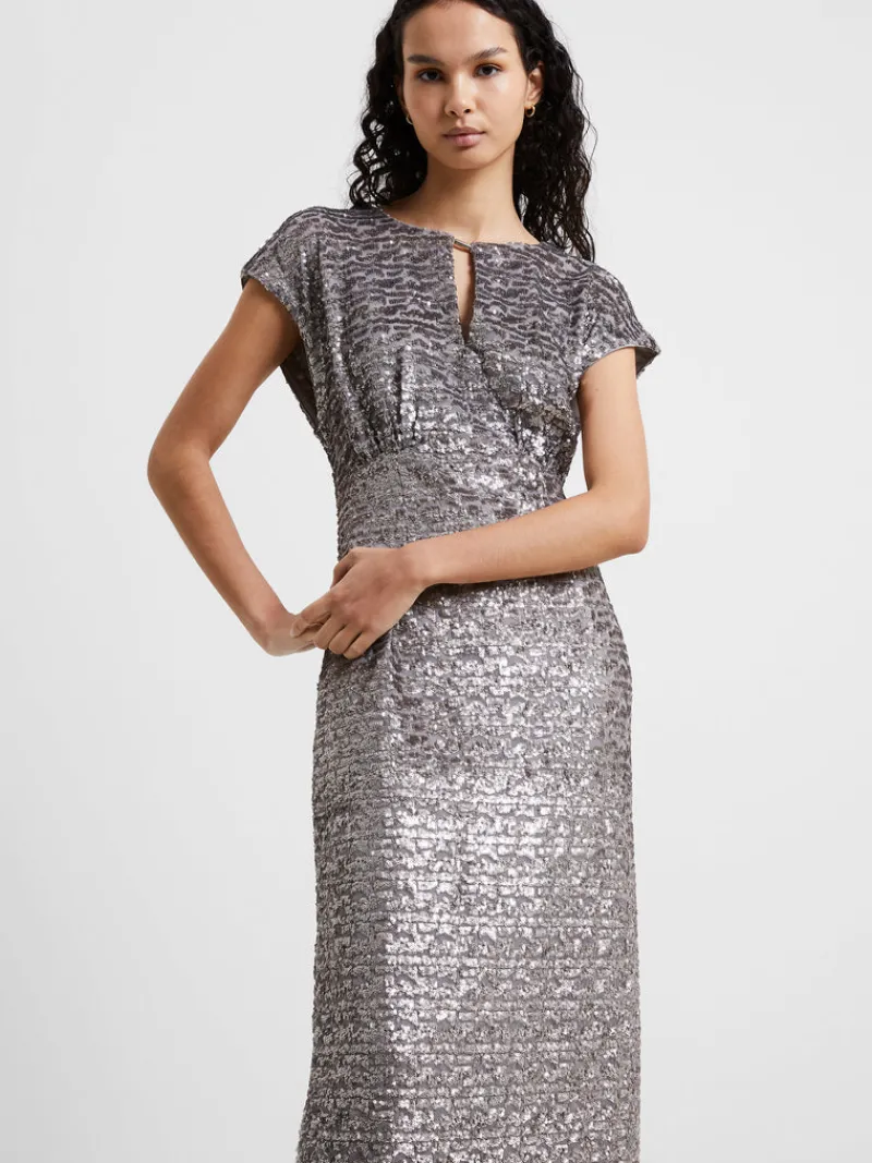 FRENCH CONNECTION Party Dresses<Adalynn Sequin Midi Dress GunMetal
