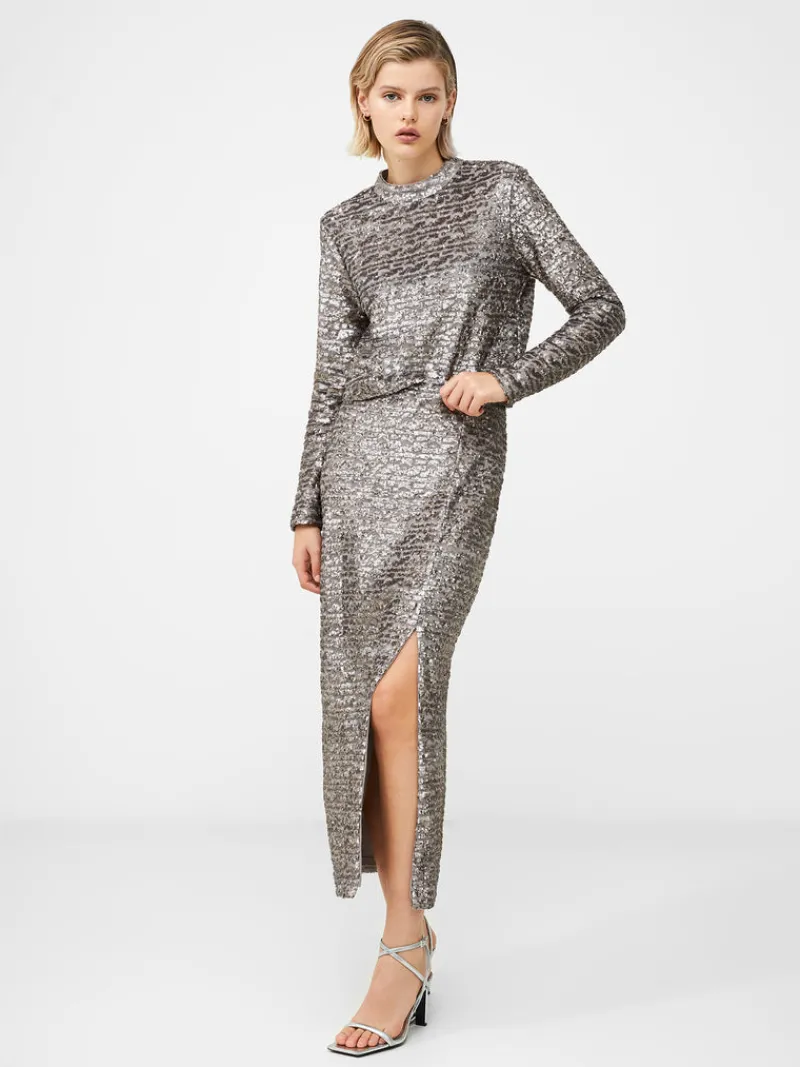 FRENCH CONNECTION Co-ords<Adalynn Sequin Midi Skirt GunMetal