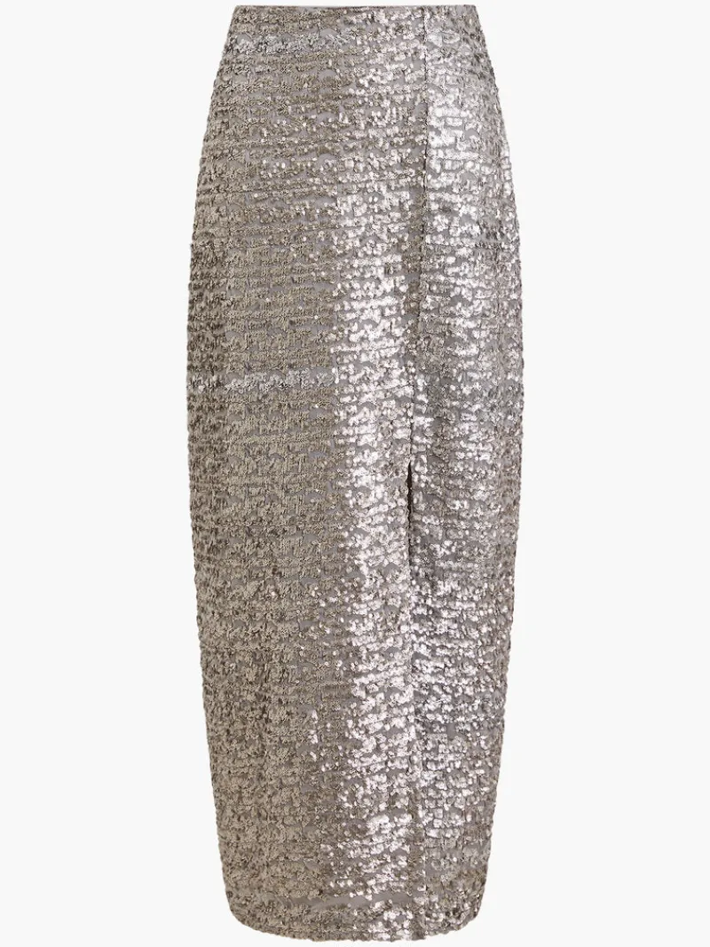 FRENCH CONNECTION Co-ords<Adalynn Sequin Midi Skirt GunMetal
