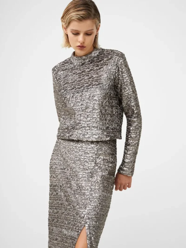 FRENCH CONNECTION Co-ords<Adalynn Sequin Top GunMetal