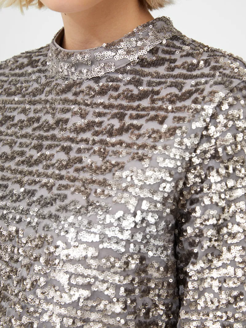 FRENCH CONNECTION Co-ords<Adalynn Sequin Top GunMetal