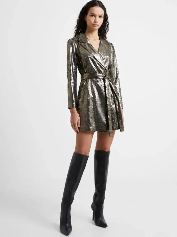 FRENCH CONNECTION Party Dresses<Alara Molten Tuxedo Mini Dress Metallic