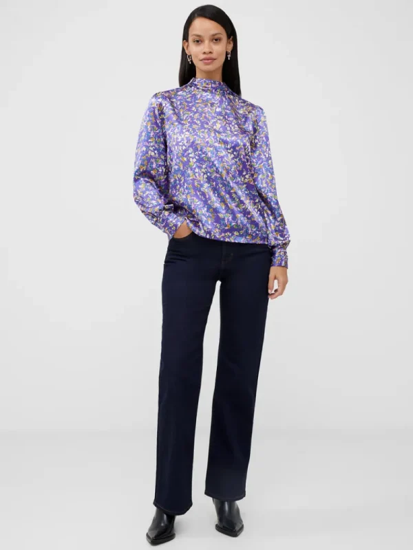 FRENCH CONNECTION Sale<Amber Adora Satin Top CobaltViolet