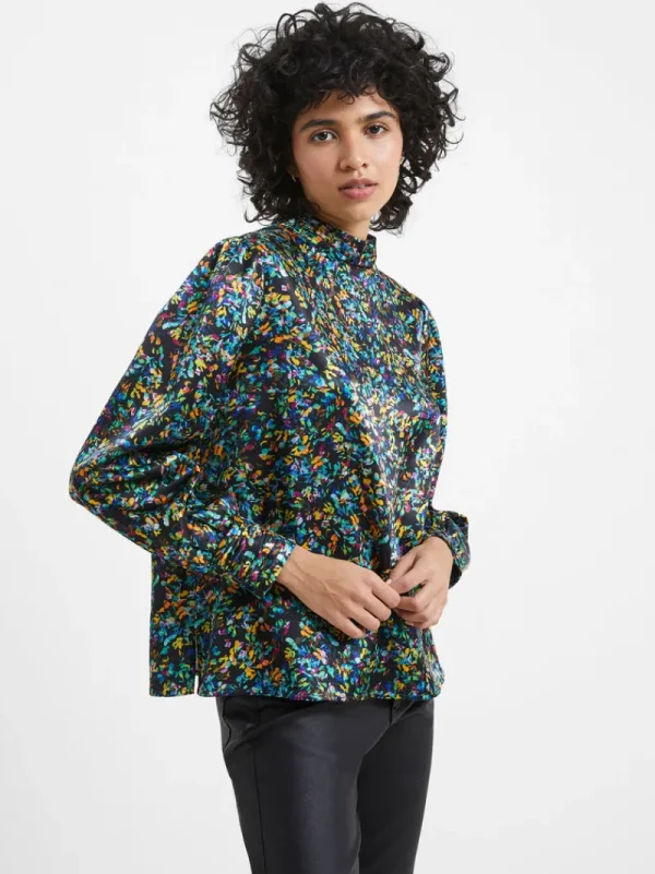FRENCH CONNECTION Sale<Amber Adora Satin Top BlackoutMulti
