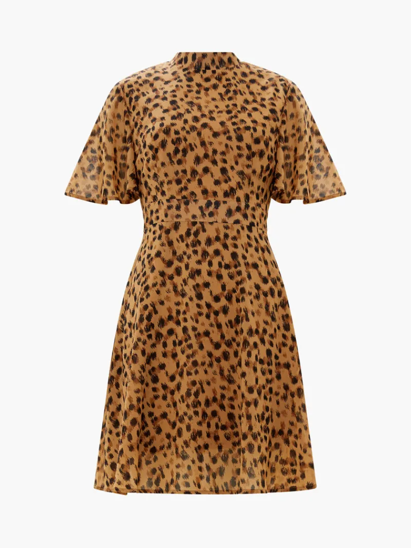 FRENCH CONNECTION Sale<Animal Georgette Mini Dress LeopardMulti