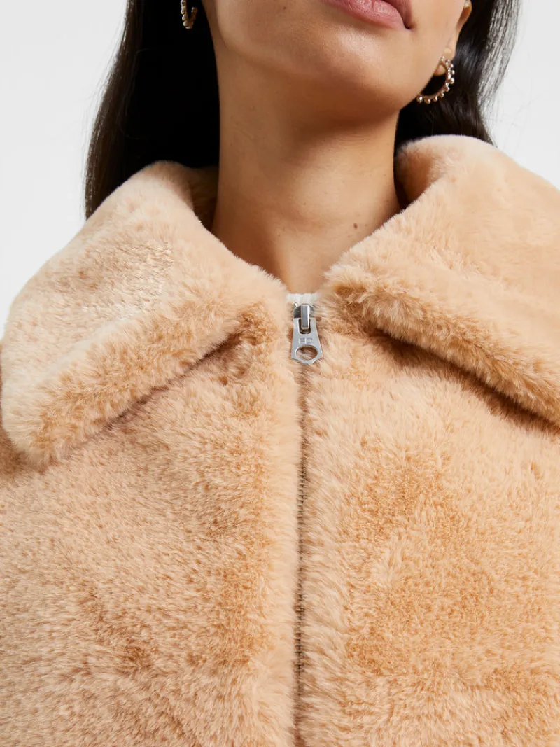 FRENCH CONNECTION Sale<Avi Iren Faux Fur Jacket ToastedAlmond