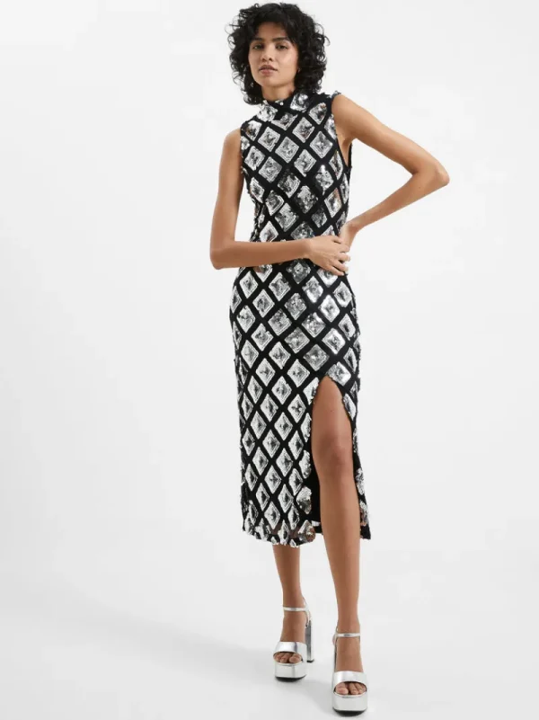FRENCH CONNECTION Party Dresses<Axel Embellished Midi Dress Black/Silver
