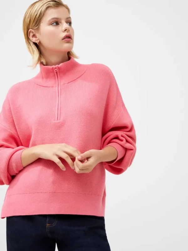 FRENCH CONNECTION Sale<Babysoft Half Zip Jumper BrightDesertRose