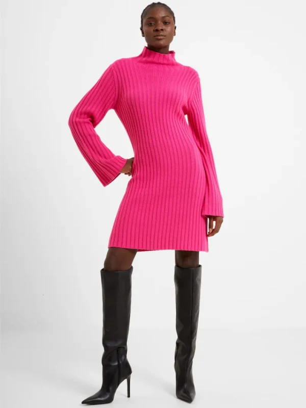 FRENCH CONNECTION Day Dresses<Babysoft Mock Neck Dress Fuschia