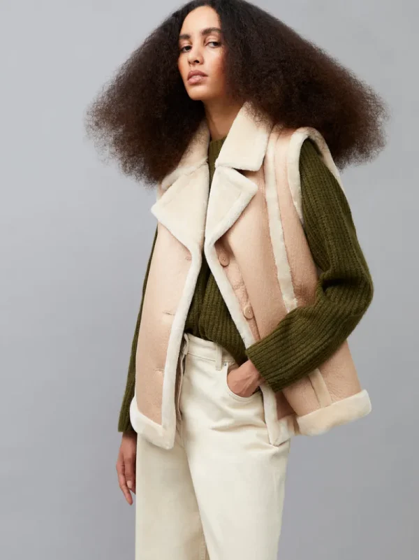 FRENCH CONNECTION Sale<Belen Faux Fur Gilet ToastedAlmond/CCr