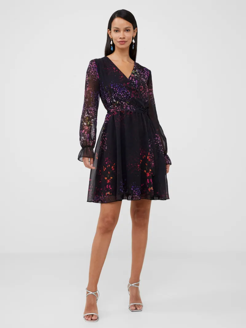 FRENCH CONNECTION Party Dresses | Wedding Guest Dresses<Bodine Wrap Printed Mini Dress BlackMulti