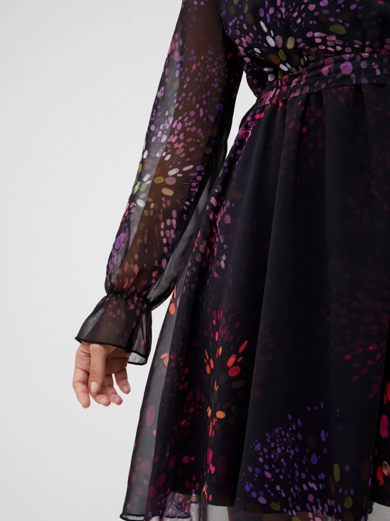 FRENCH CONNECTION Party Dresses | Wedding Guest Dresses<Bodine Wrap Printed Mini Dress BlackMulti
