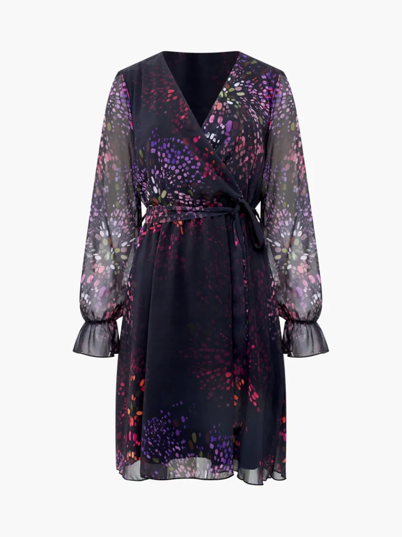 FRENCH CONNECTION Party Dresses | Wedding Guest Dresses<Bodine Wrap Printed Mini Dress BlackMulti