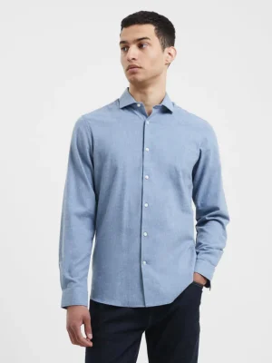 FRENCH CONNECTION Sale | Men's Shirts<Brushed Melange Long Sleeve Shirt LightBlue