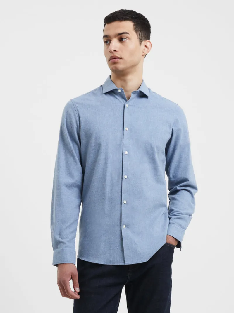 FRENCH CONNECTION Sale | Men's Shirts<Brushed Melange Long Sleeve Shirt LightBlue