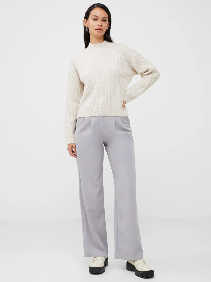FRENCH CONNECTION Sale<Cable Knit Arm High Neck Jumper OatmealMel