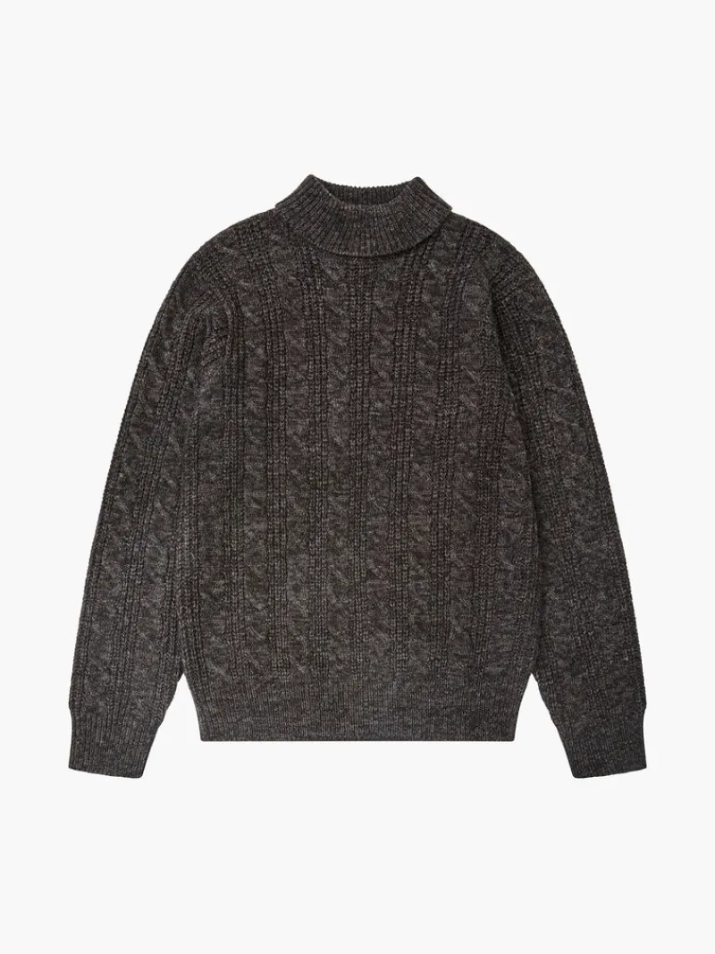 FRENCH CONNECTION Jumpers & Cardigans<Cable Knit Roll Neck Jumper Grey/DarkNavy