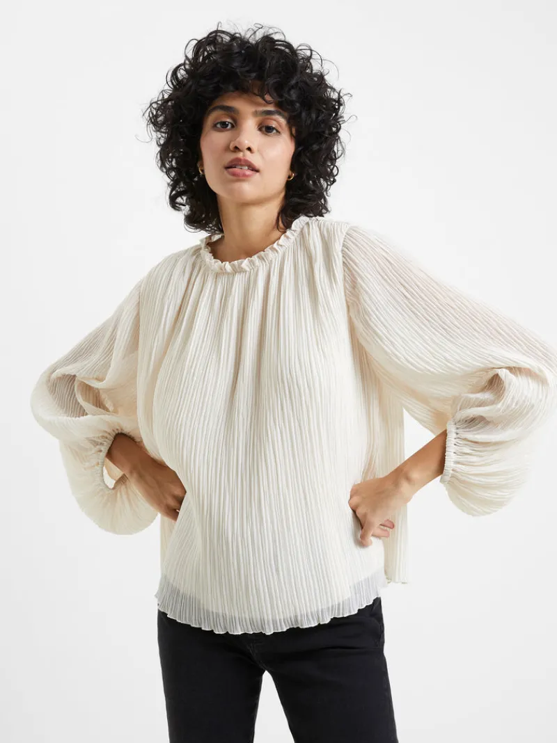 FRENCH CONNECTION Sale<Callie Lurex Pleated Top ClassicCream