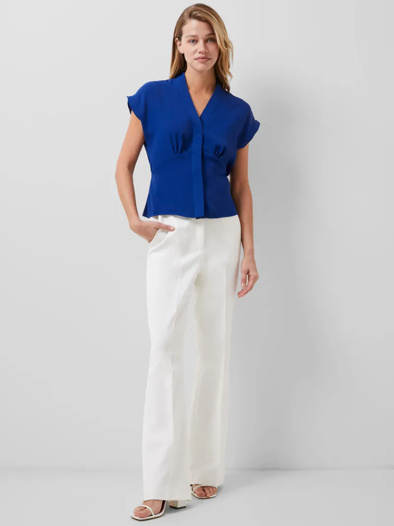 FRENCH CONNECTION Tops<Carmen Recycled Crepe Blouse CobaltBlue