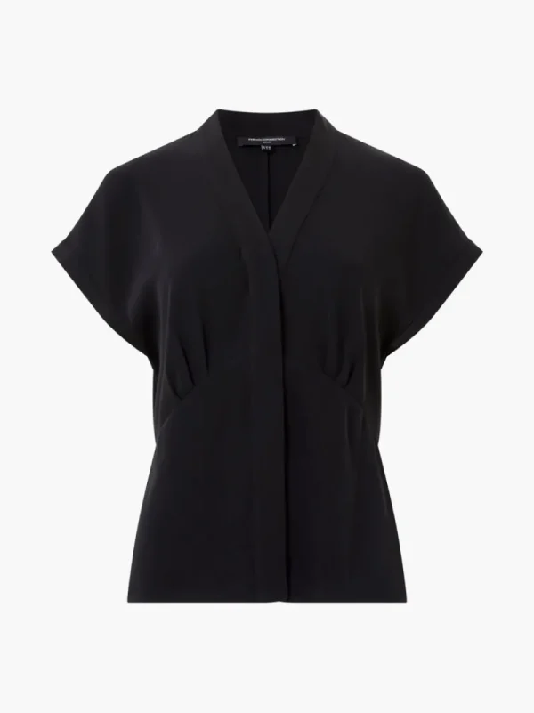FRENCH CONNECTION Tops<Carmen Recycled Crepe Blouse Blackout