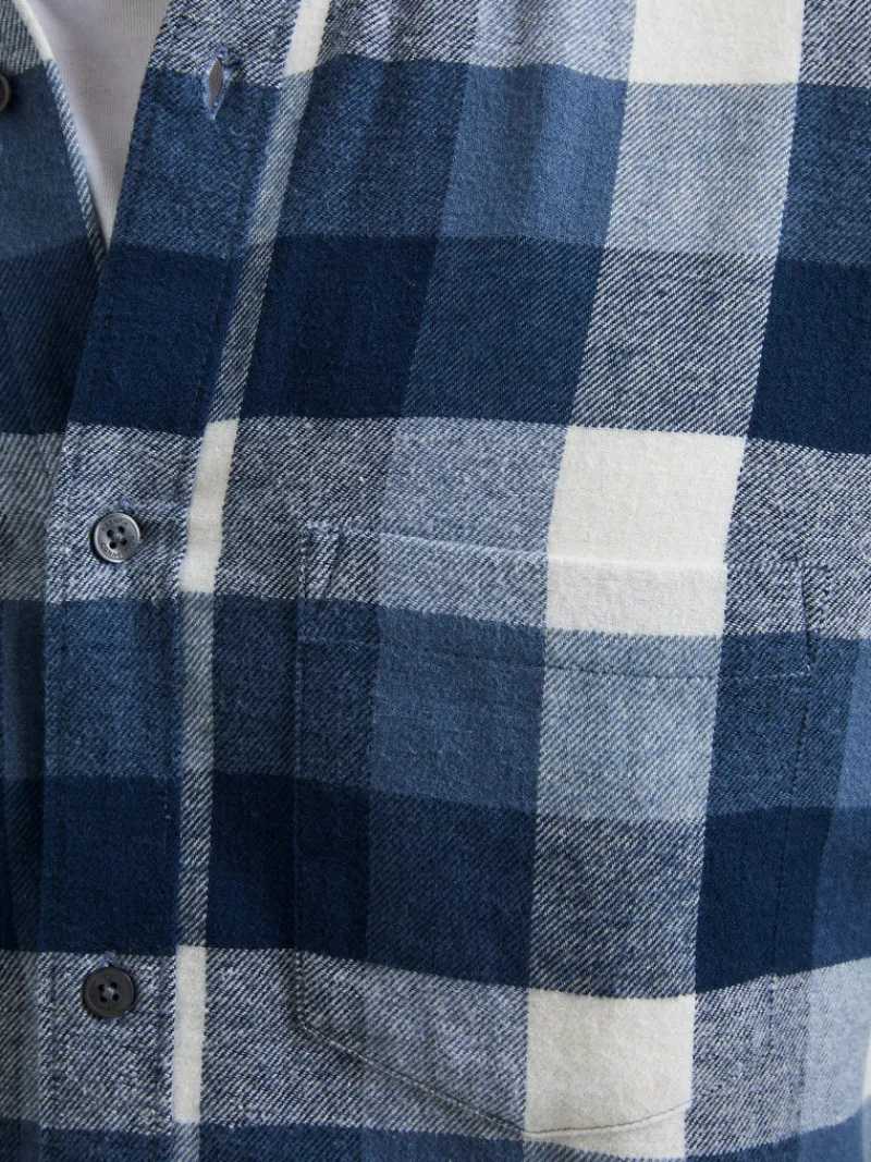 FRENCH CONNECTION Sale | Men's Shirts<Checked Flannel Shirt Blue