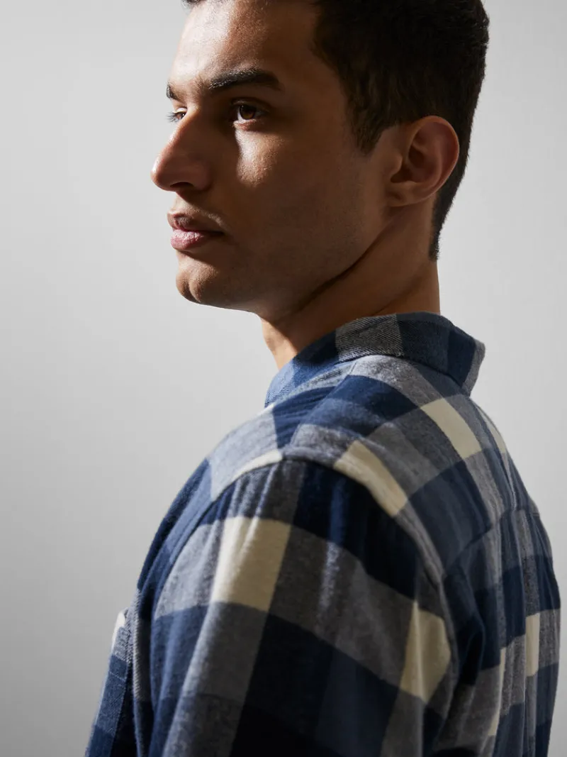 FRENCH CONNECTION Sale | Men's Shirts<Checked Flannel Shirt Blue