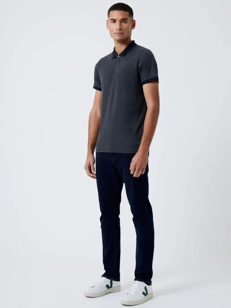 FRENCH CONNECTION T-Shirts & Polo Shirts<Contrast Collar Polo Shirt CharcoalMel/DarkNavy