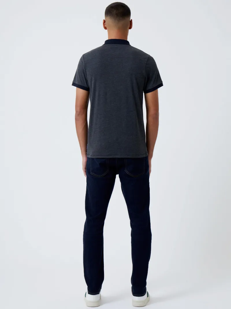 FRENCH CONNECTION T-Shirts & Polo Shirts<Contrast Collar Polo Shirt CharcoalMel/DarkNavy