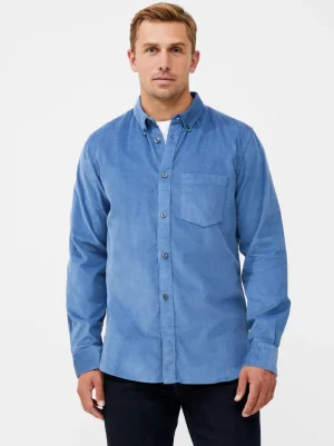 FRENCH CONNECTION Sale | Men's Shirts<Cord Long Sleeve Oxford Shirt MidBlue