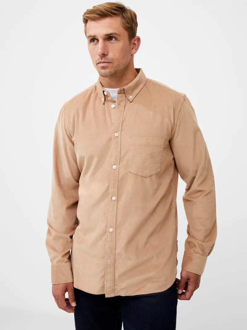 FRENCH CONNECTION Sale | Men's Shirts<Cord Long Sleeve Oxford Shirt Camel