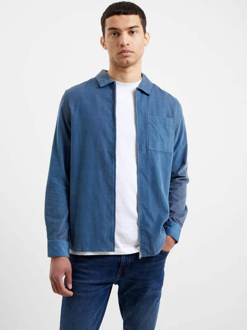 FRENCH CONNECTION Sale | Men's Shirts<Cord Zip Shirt Blue