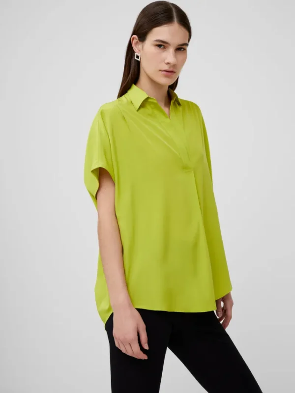 FRENCH CONNECTION Women's Shirts | Tops<Crepe Light Cap Sleeve Popover Shirt Wasabi