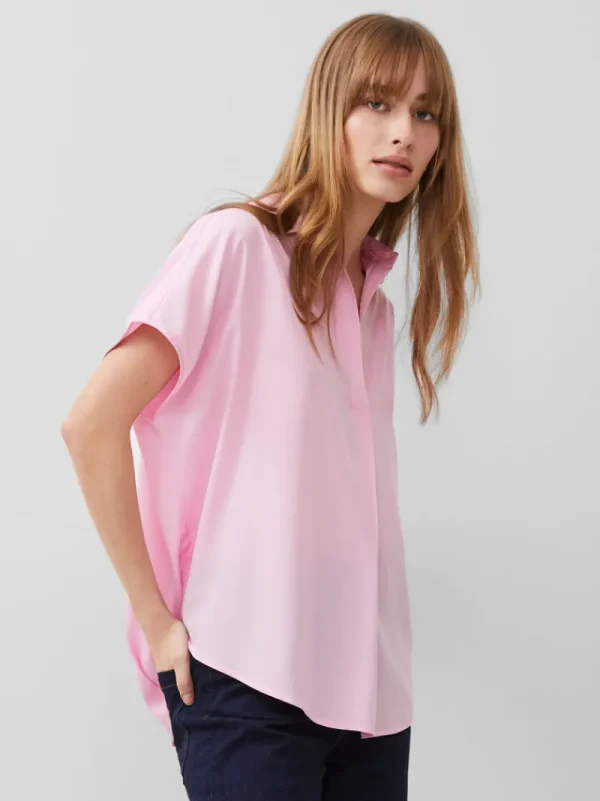 FRENCH CONNECTION Women's Shirts | Tops<Crepe Light Cap Sleeve Popover Shirt StrawberryShake