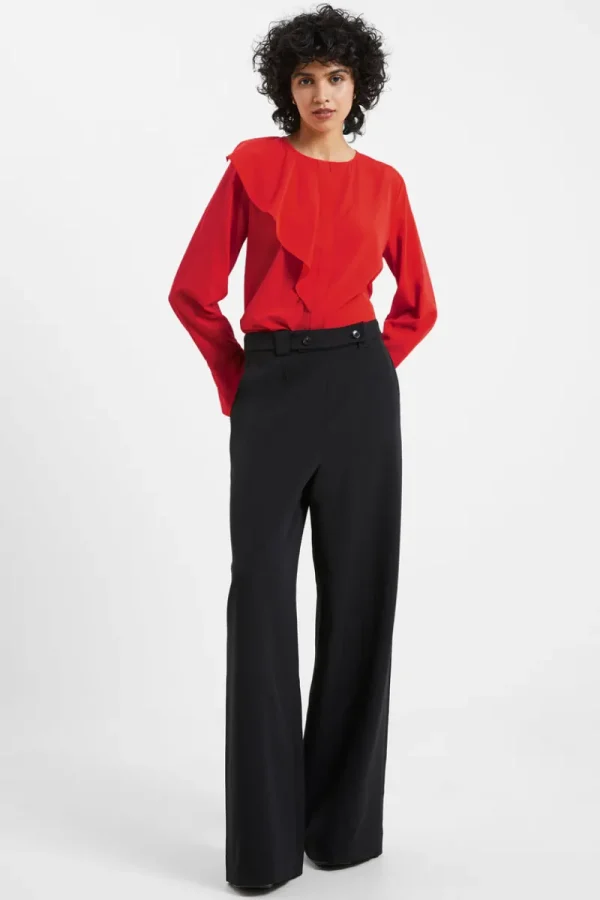 FRENCH CONNECTION Sale<Crepe Light Recycled Asymmetric Frill Shirt WarmRed