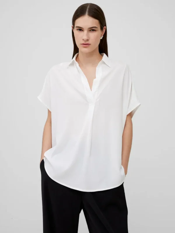 FRENCH CONNECTION Women's Shirts<Crepe Light Recycled Popover Shirt WinterWhite