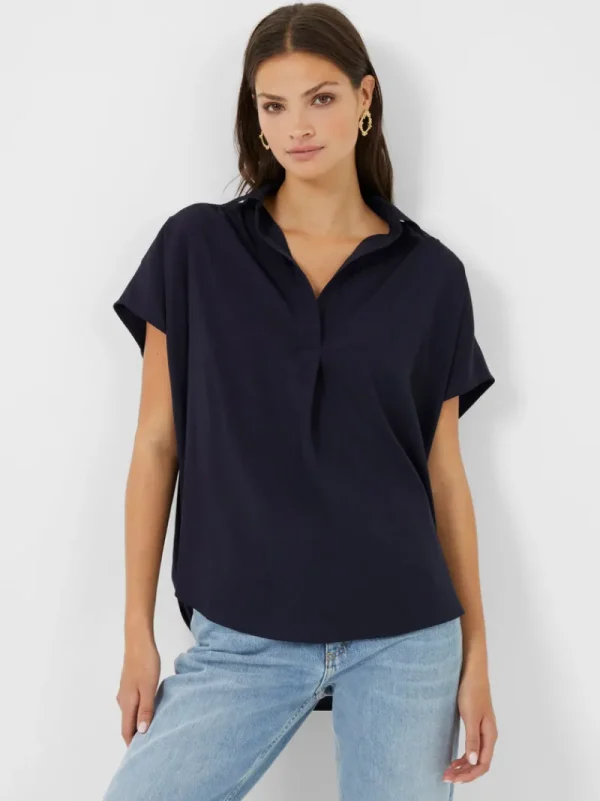 FRENCH CONNECTION Women's Shirts<Crepe Light Recycled Popover Shirt UtilityBlue