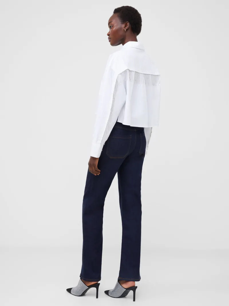 FRENCH CONNECTION Sale<Crystal Alissa Cropped Cotton Shirt LinenWhite