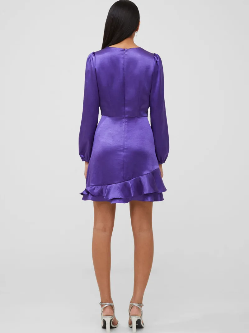 FRENCH CONNECTION Party Dresses | Wedding Guest Dresses<Denney Satin V-Neck Mini Dress CobaltViolet