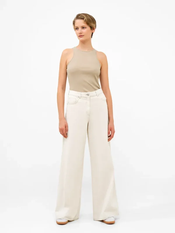 FRENCH CONNECTION Jeans | Women's Trousers<Denver Denim Relaxed Wide Leg Jeans Ecru