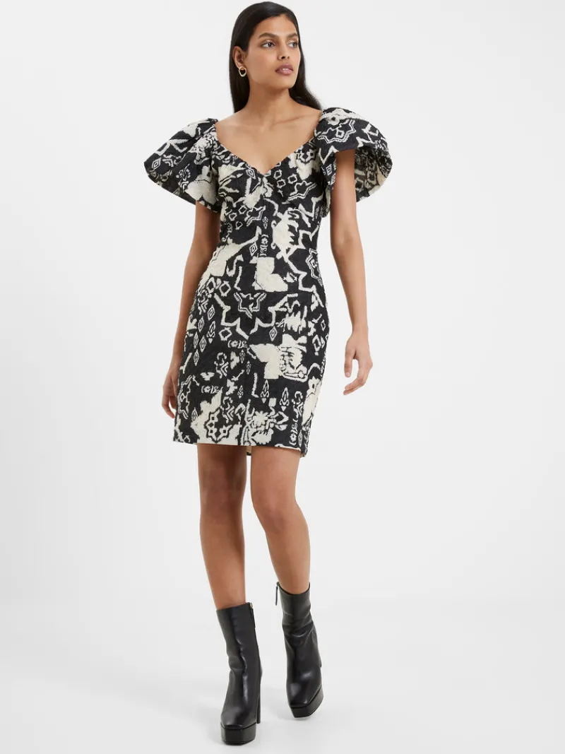 FRENCH CONNECTION Party Dresses | Wedding Guest Dresses<Deon Candra Jacquard Dress Black/Cream