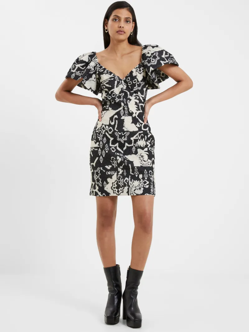 FRENCH CONNECTION Party Dresses | Wedding Guest Dresses<Deon Candra Jacquard Dress Black/Cream