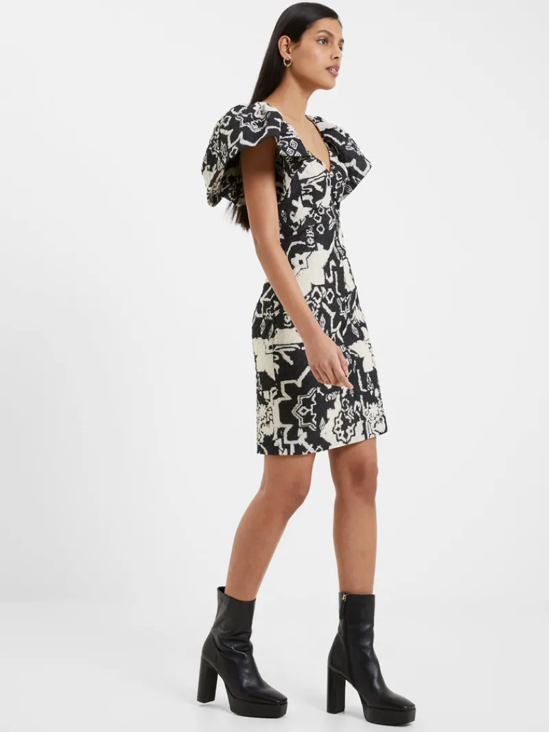 FRENCH CONNECTION Party Dresses | Wedding Guest Dresses<Deon Candra Jacquard Dress Black/Cream