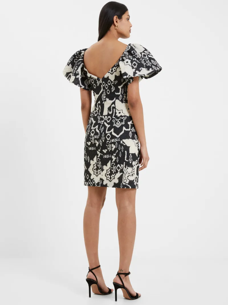 FRENCH CONNECTION Party Dresses | Wedding Guest Dresses<Deon Candra Jacquard Dress Black/Cream