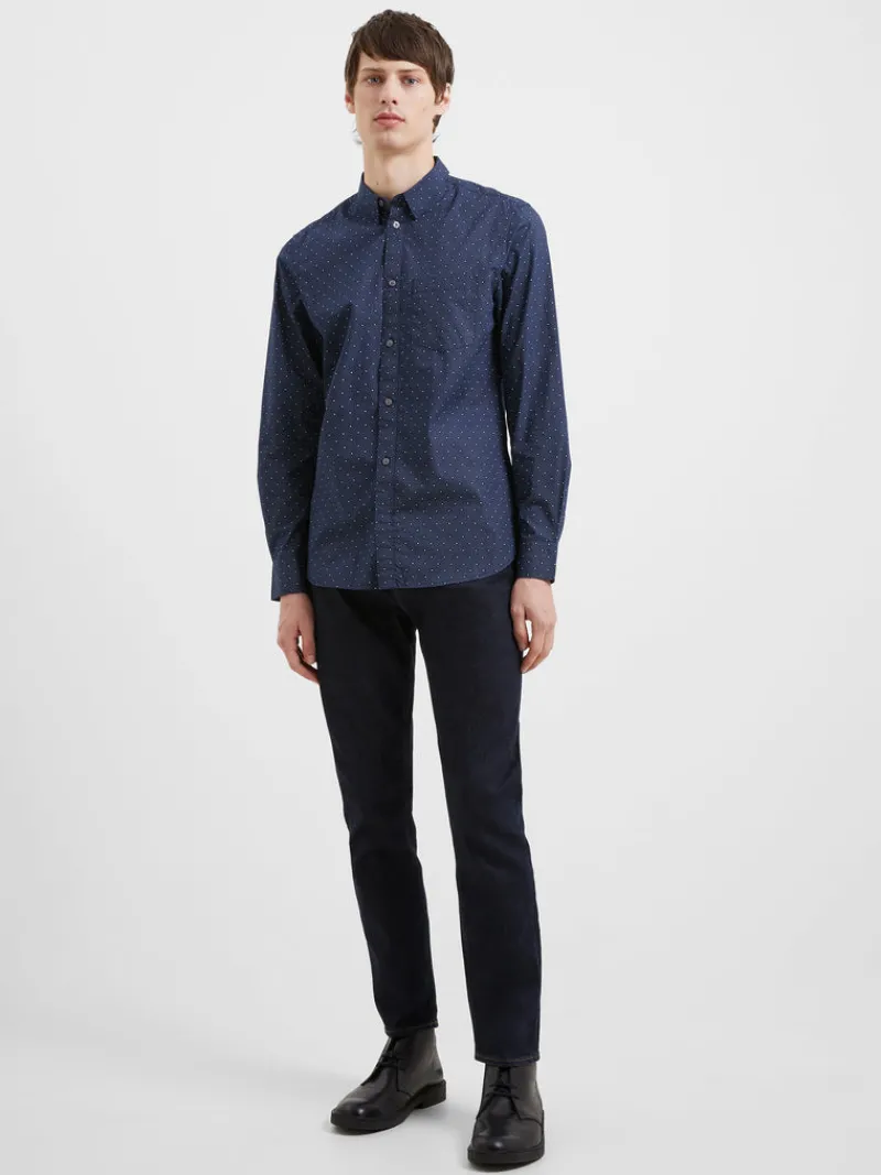 FRENCH CONNECTION Men's Shirts<Design Long Sleeve Shirt NavySpot