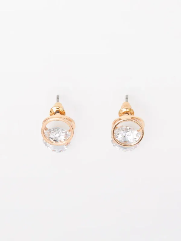 FRENCH CONNECTION Jewellery<Diamante Huggie Stud Earrings Gold