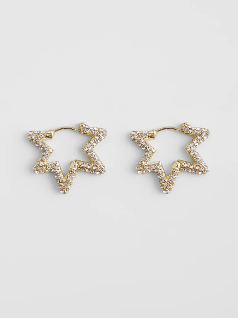 FRENCH CONNECTION Jewellery<Diamante Star Hoop Earrings Gold/Diamente