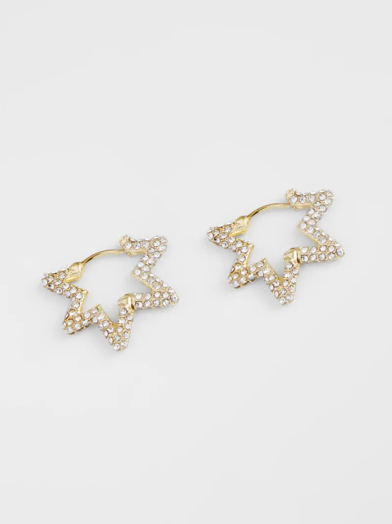 FRENCH CONNECTION Jewellery<Diamante Star Hoop Earrings Gold/Diamente