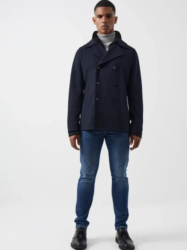 FRENCH CONNECTION Coats & Jackets<Double Breasted Layered Pea Coat DarkNavy